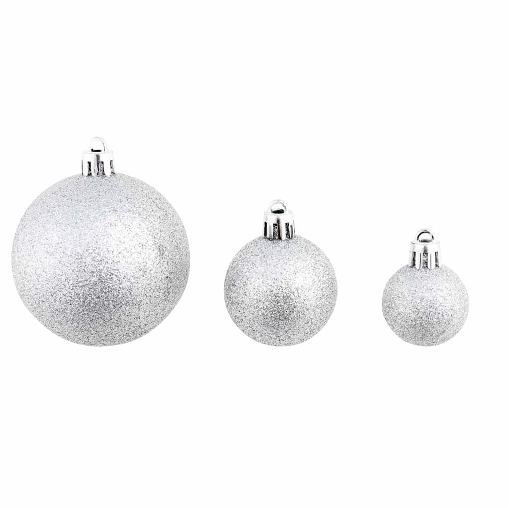 Julgranskulor 100 delar set 3/4/6 cm silver