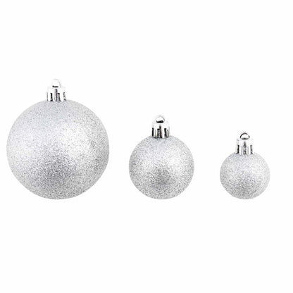 Julgranskulor 100 delar set 3/4/6 cm silver