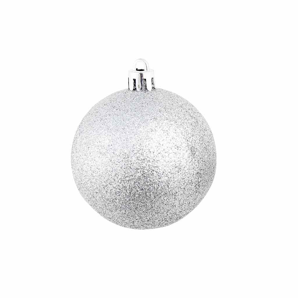 Julgranskulor 100 delar set 3/4/6 cm silver