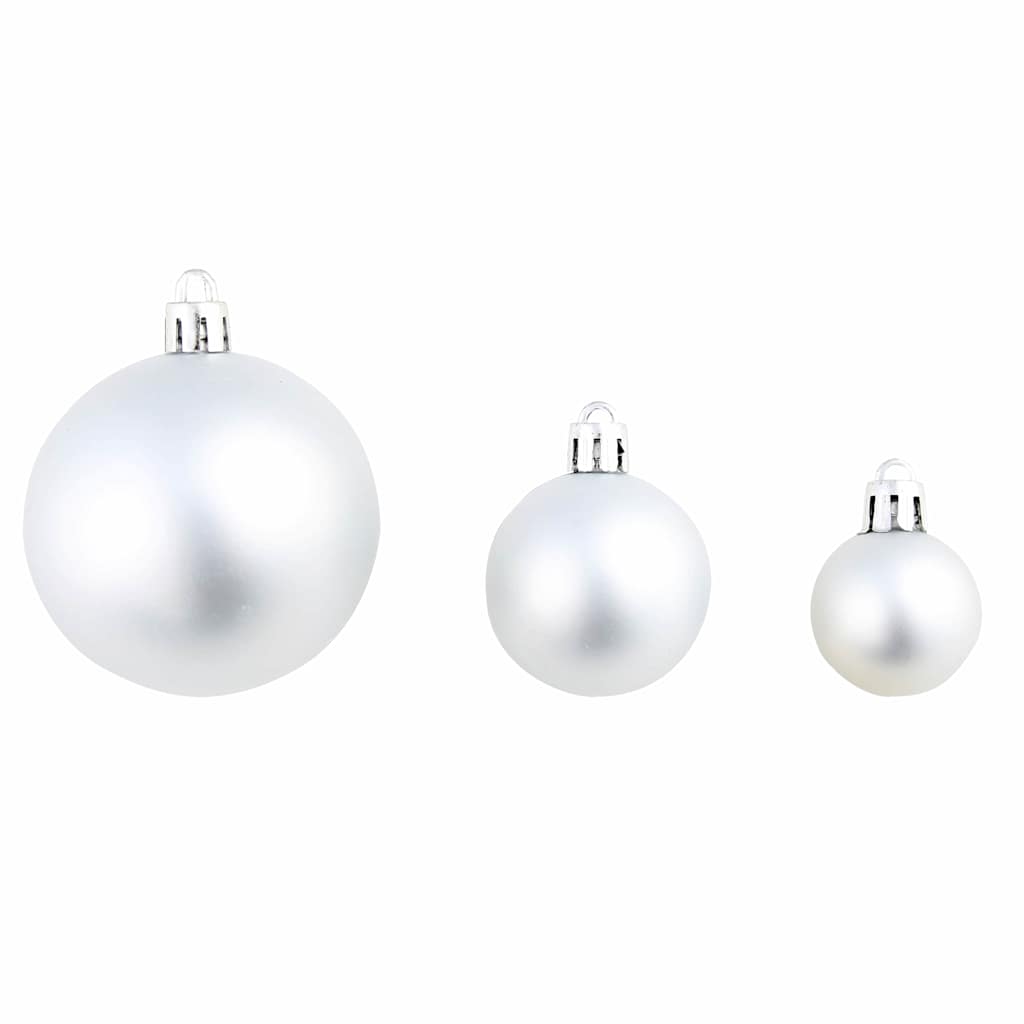 Julgranskulor 100 delar set 3/4/6 cm silver
