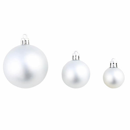 Julgranskulor 100 delar set 3/4/6 cm silver