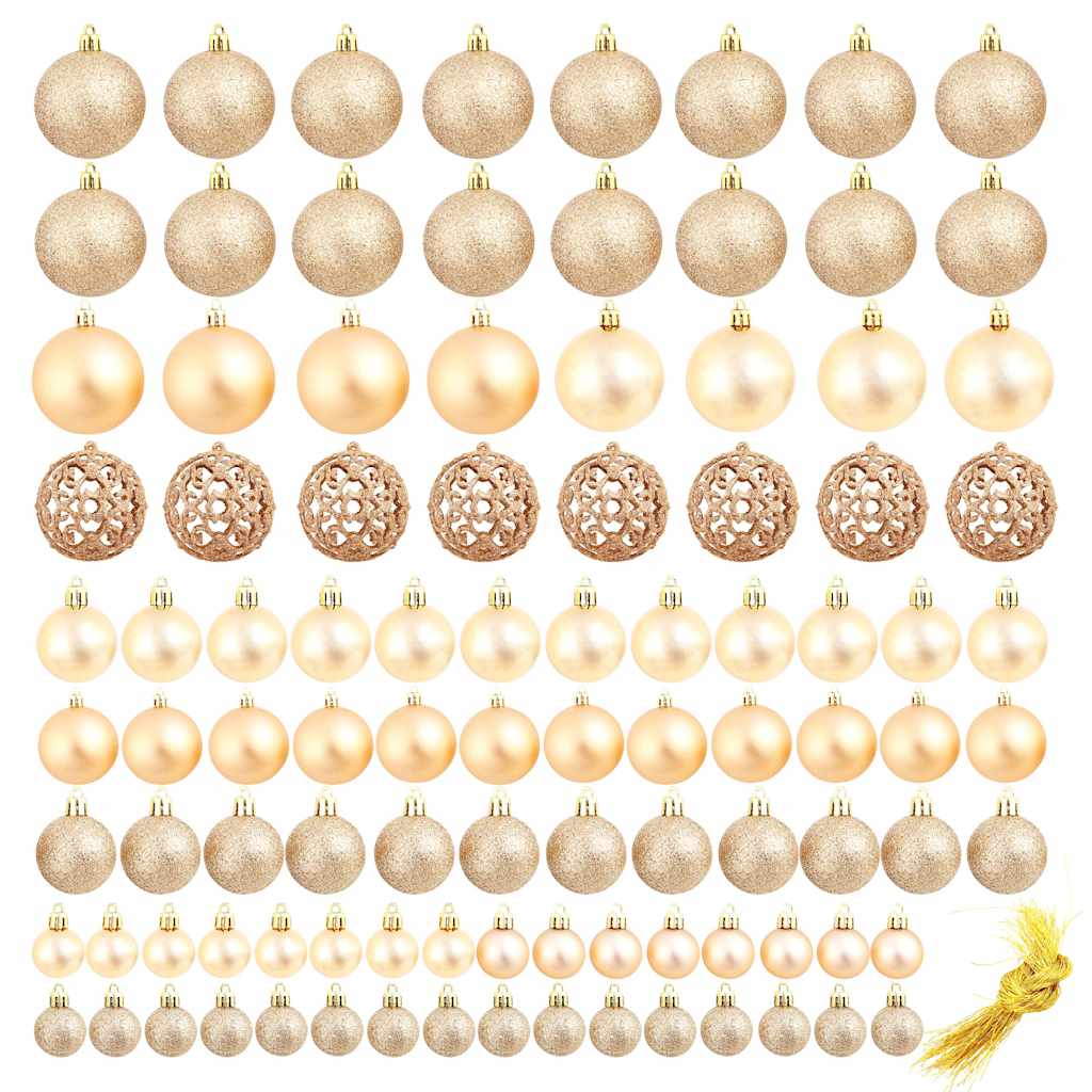 Julgranskulor 100 delar set 3/4/6 cm roséguld/guld