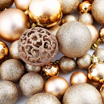 Julgranskulor 100 delar set 3/4/6 cm roséguld/guld