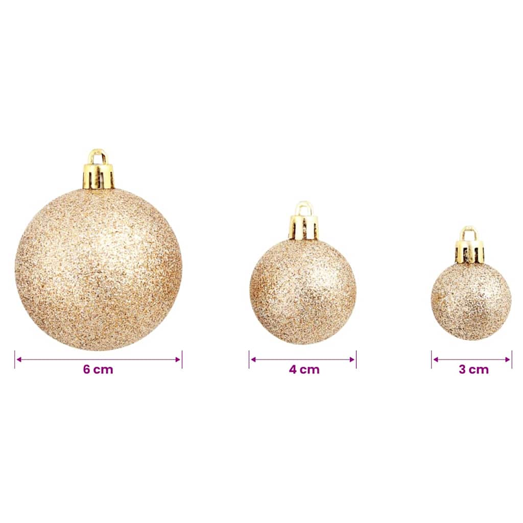 Julgranskulor 100 delar set 3/4/6 cm roséguld/guld
