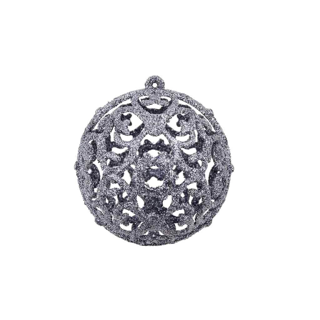 Julgranskulor 100 delar set 3/4/6 cm vit/grå