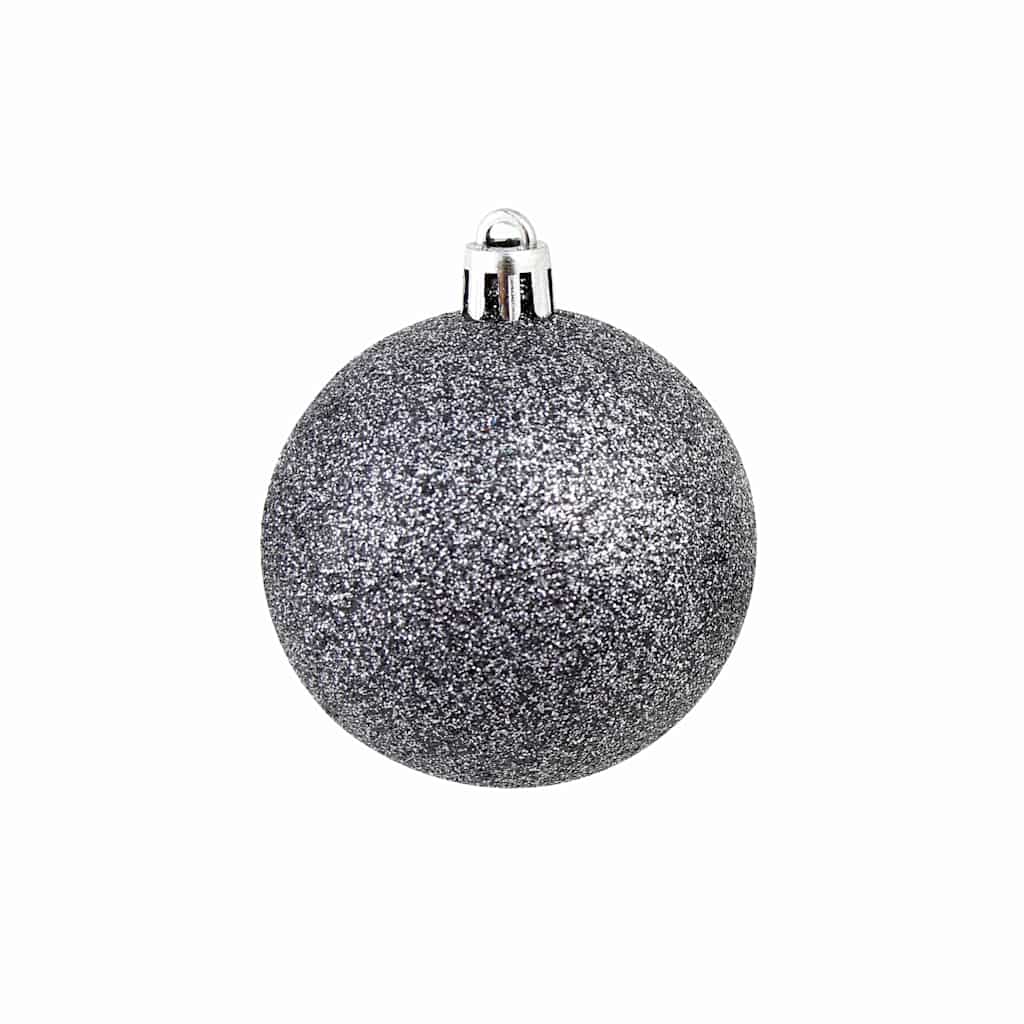 Julgranskulor 100 delar set 3/4/6 cm vit/grå