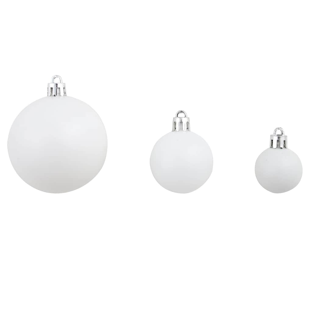 Julgranskulor 100 delar set 3/4/6 cm vit/grå
