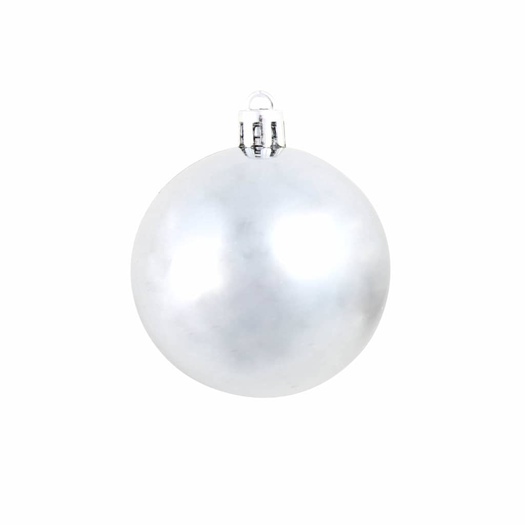 Julgranskulor 100 delar set 3/4/6 cm vit/grå