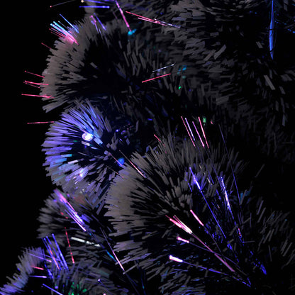 Förbelyst julgran med fot och LED 210 cm fiberoptik