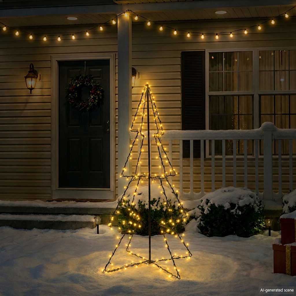 Ljuskon för julgran 160 LED inne/ute 78x120 cm