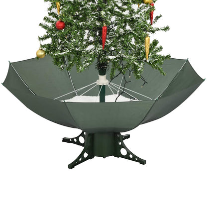 Julgran med snö och paraplybas grön 170 cm