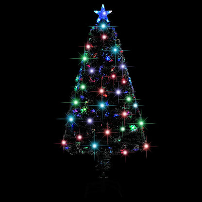 Förbelyst julgran med fot och LED 120 cm fiberoptik