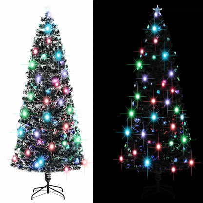 Förbelyst julgran med fot och LED 240 cm fiberoptik