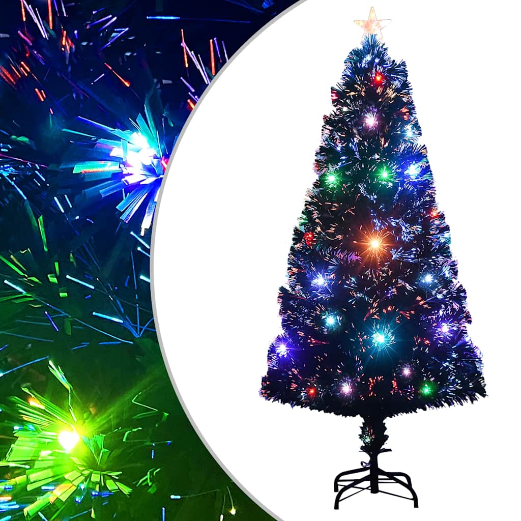 Förbelyst julgran med fot och LED 120 cm fiberoptik
