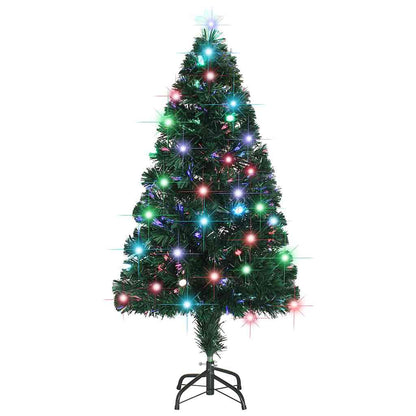 Förbelyst julgran med fot och LED 120 cm fiberoptik