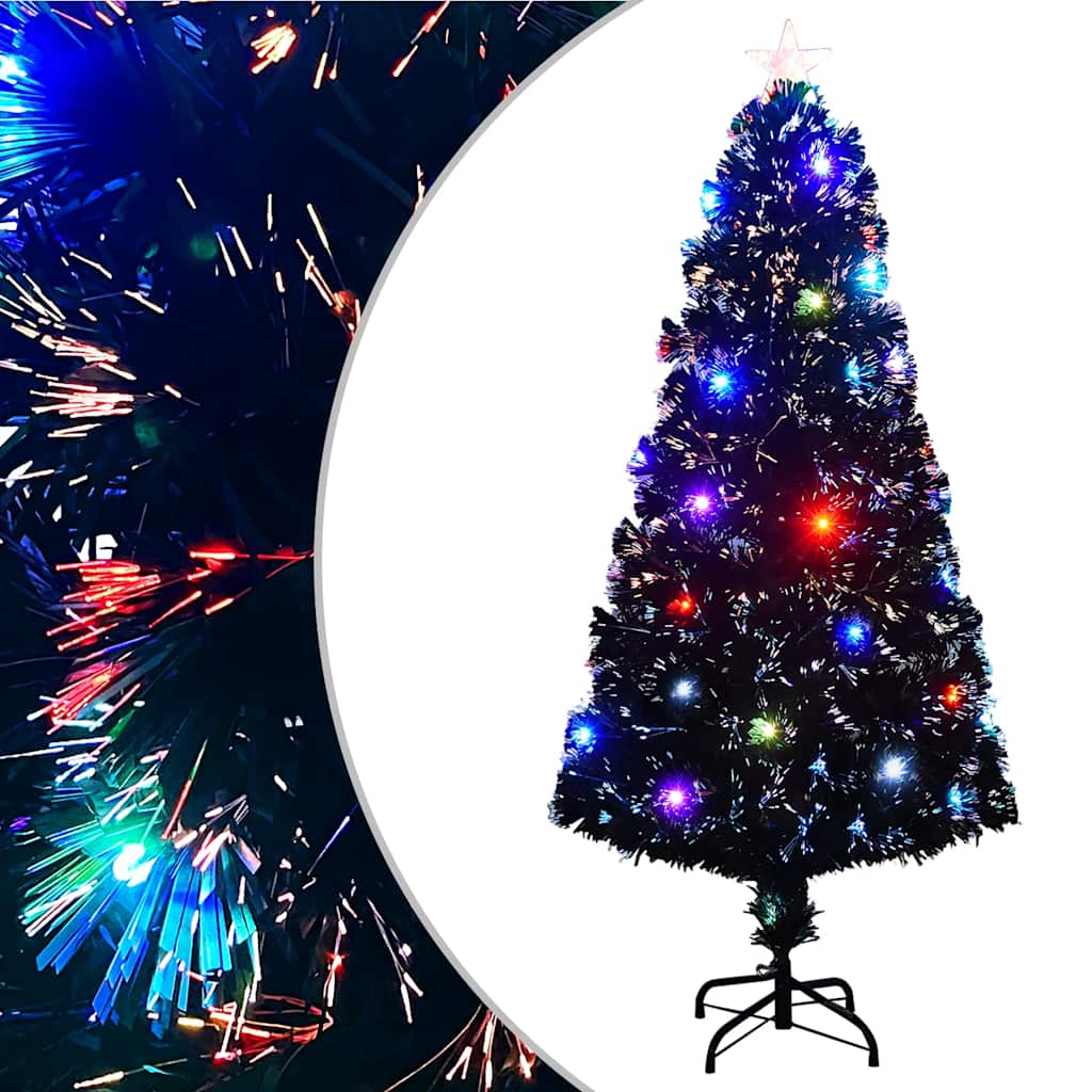 Förbelyst julgran med fot och LED 150 cm fiberoptik