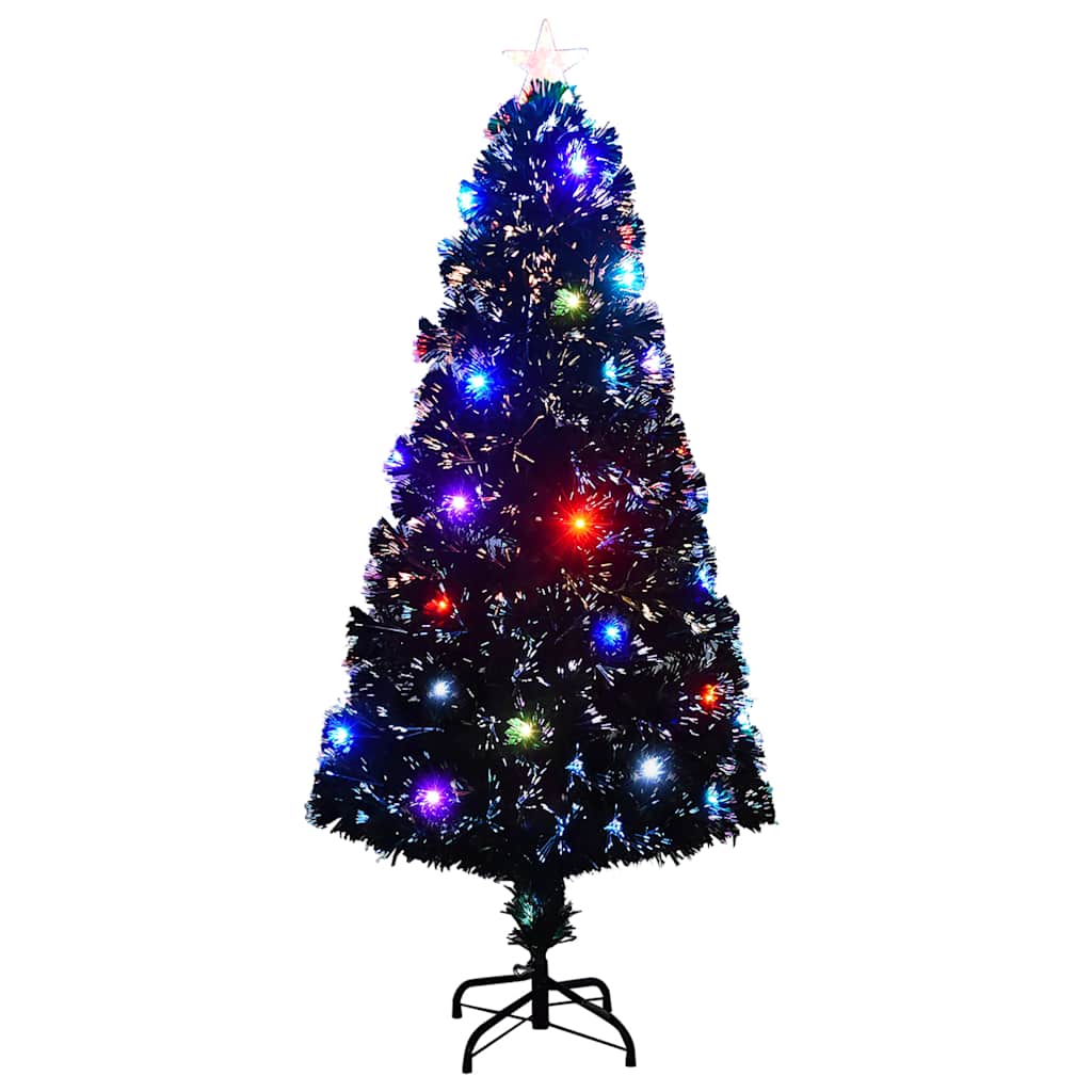 Förbelyst julgran med fot och LED 150 cm fiberoptik