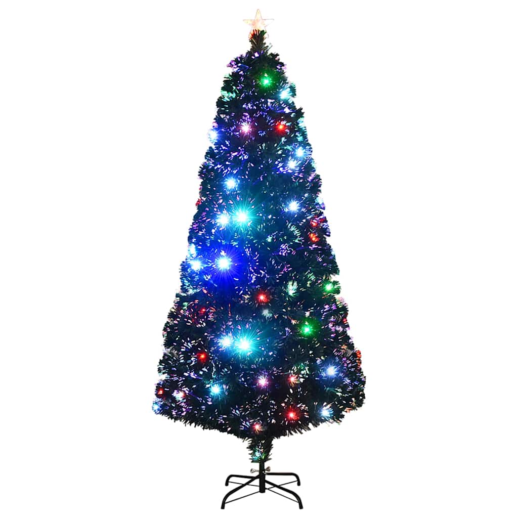 Förbelyst julgran med fot och LED 180 cm fiberoptik