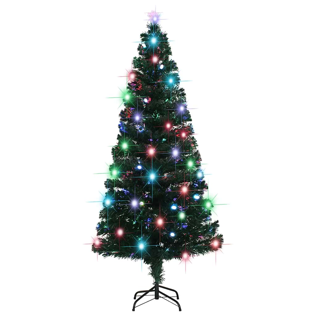 Förbelyst julgran med fot och LED 180 cm fiberoptik