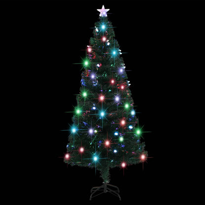 Förbelyst julgran med fot och LED 180 cm fiberoptik