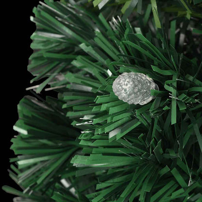 Förbelyst julgran med fot och LED 210 cm fiberoptik