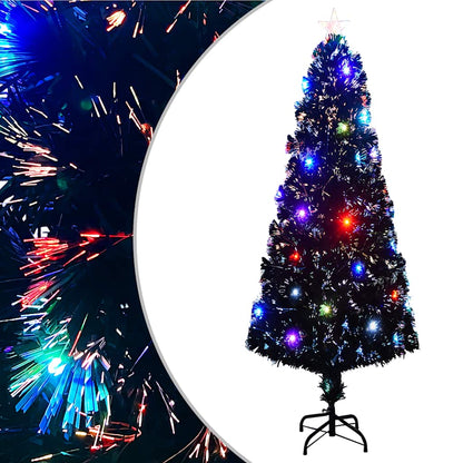 Förbelyst julgran med fot och LED 240 cm fiberoptik