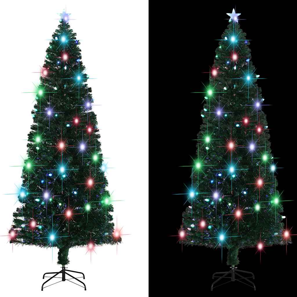 Förbelyst julgran med fot och LED 240 cm fiberoptik