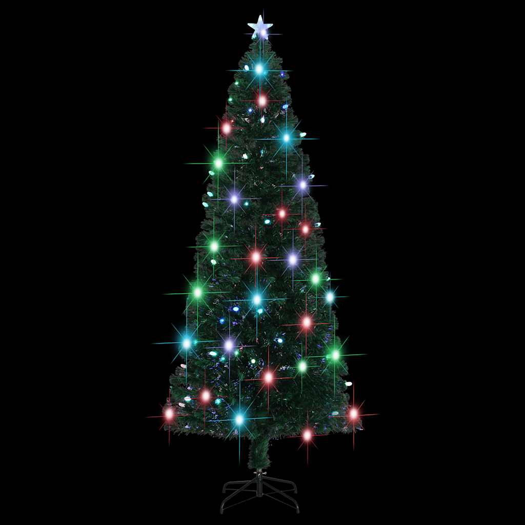 Förbelyst julgran med fot och LED 240 cm fiberoptik