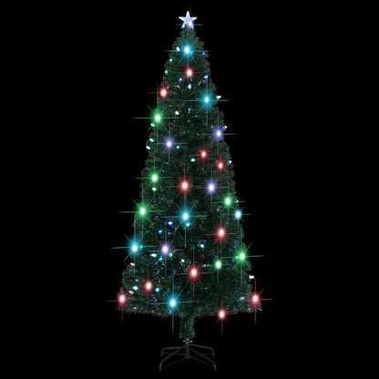Förbelyst julgran med fot och LED 240 cm fiberoptik