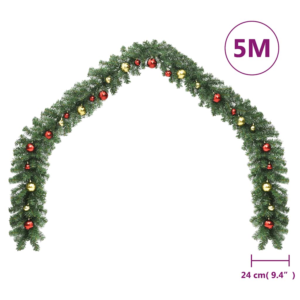 Julgirlang med julgranskulor 5 m