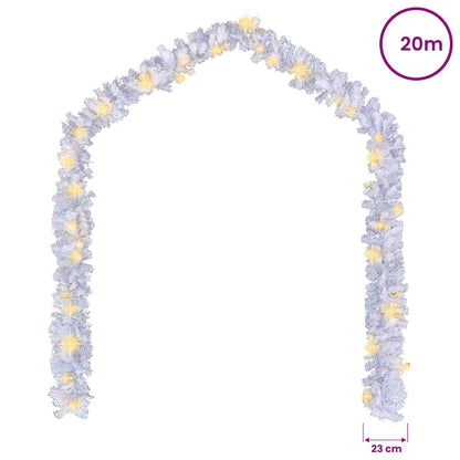 Julgirlang med LED-lampor 20 m vit