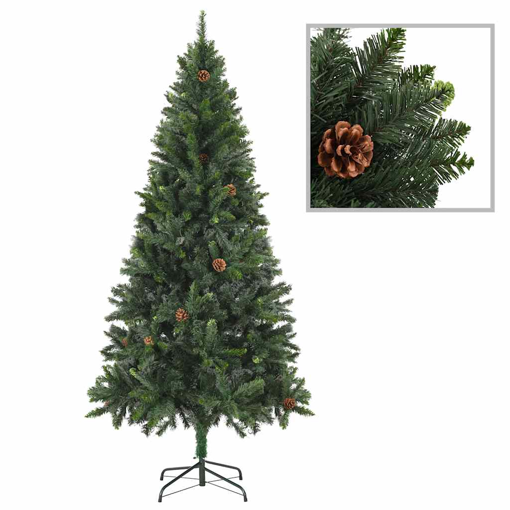Plastgran med kottar grön 180 cm