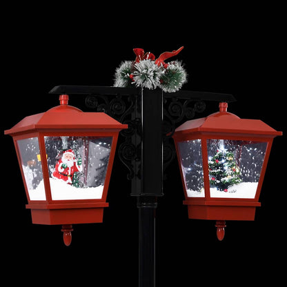 Lyktstolpe med jultomte svart och röd 81x40x188 cm PVC