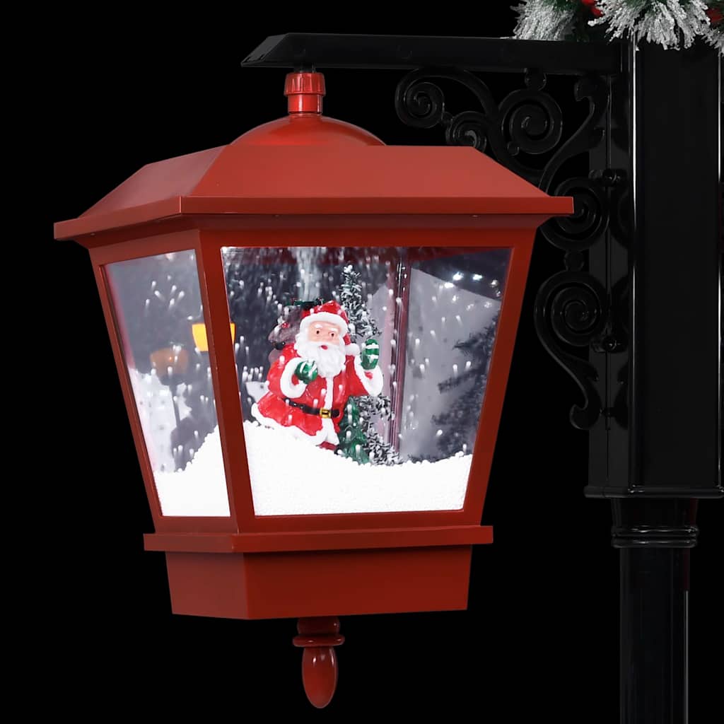 Lyktstolpe med jultomte svart och röd 81x40x188 cm PVC