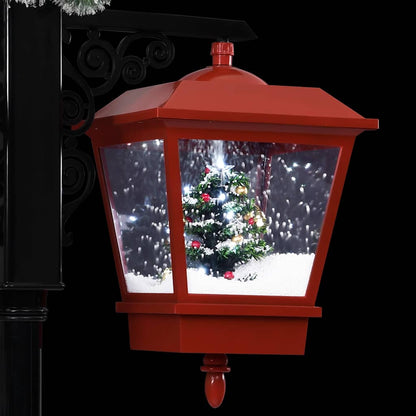 Lyktstolpe med jultomte svart och röd 81x40x188 cm PVC