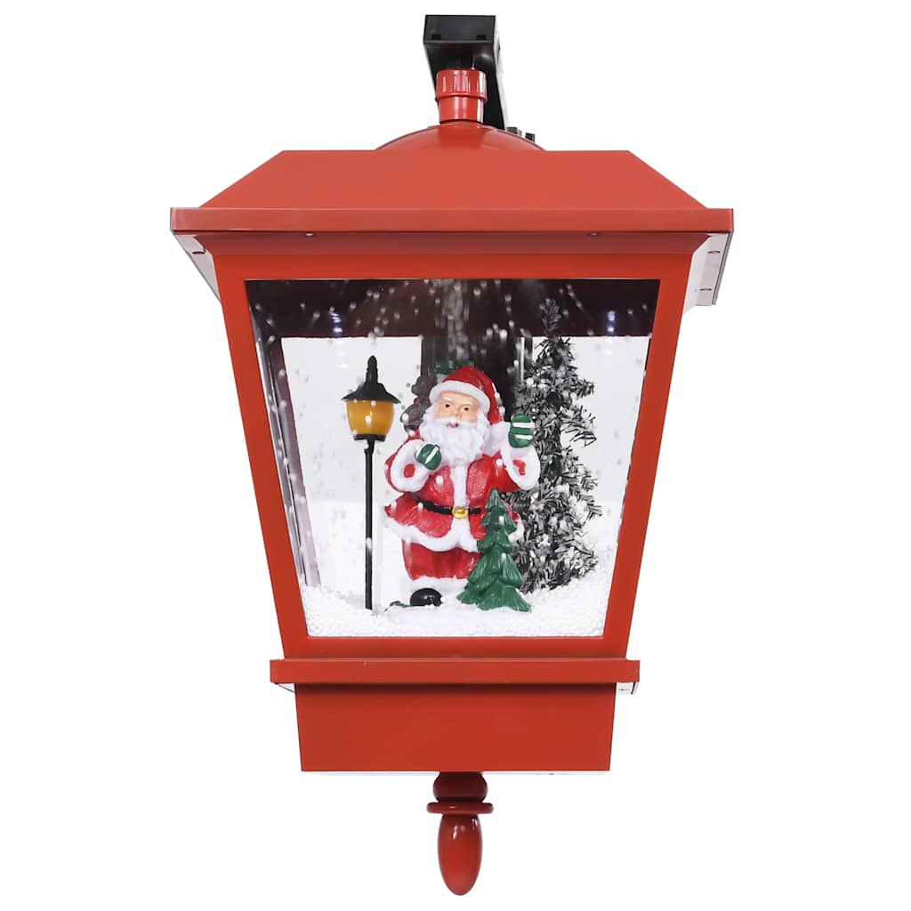 Vägglykta med lampa och jultomte röd 40x27x45 cm