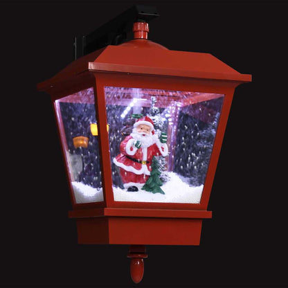 Vägglykta med lampa och jultomte röd 40x27x45 cm