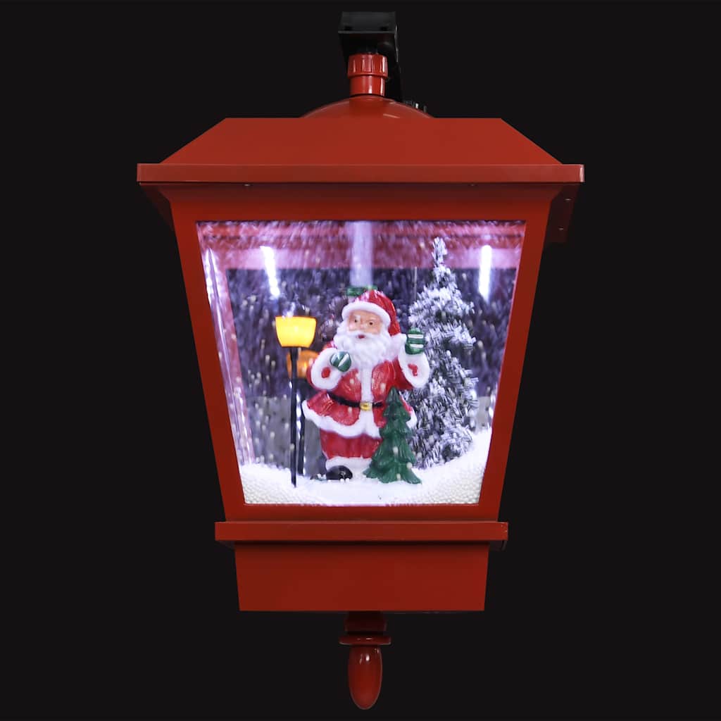 Vägglykta med lampa och jultomte röd 40x27x45 cm