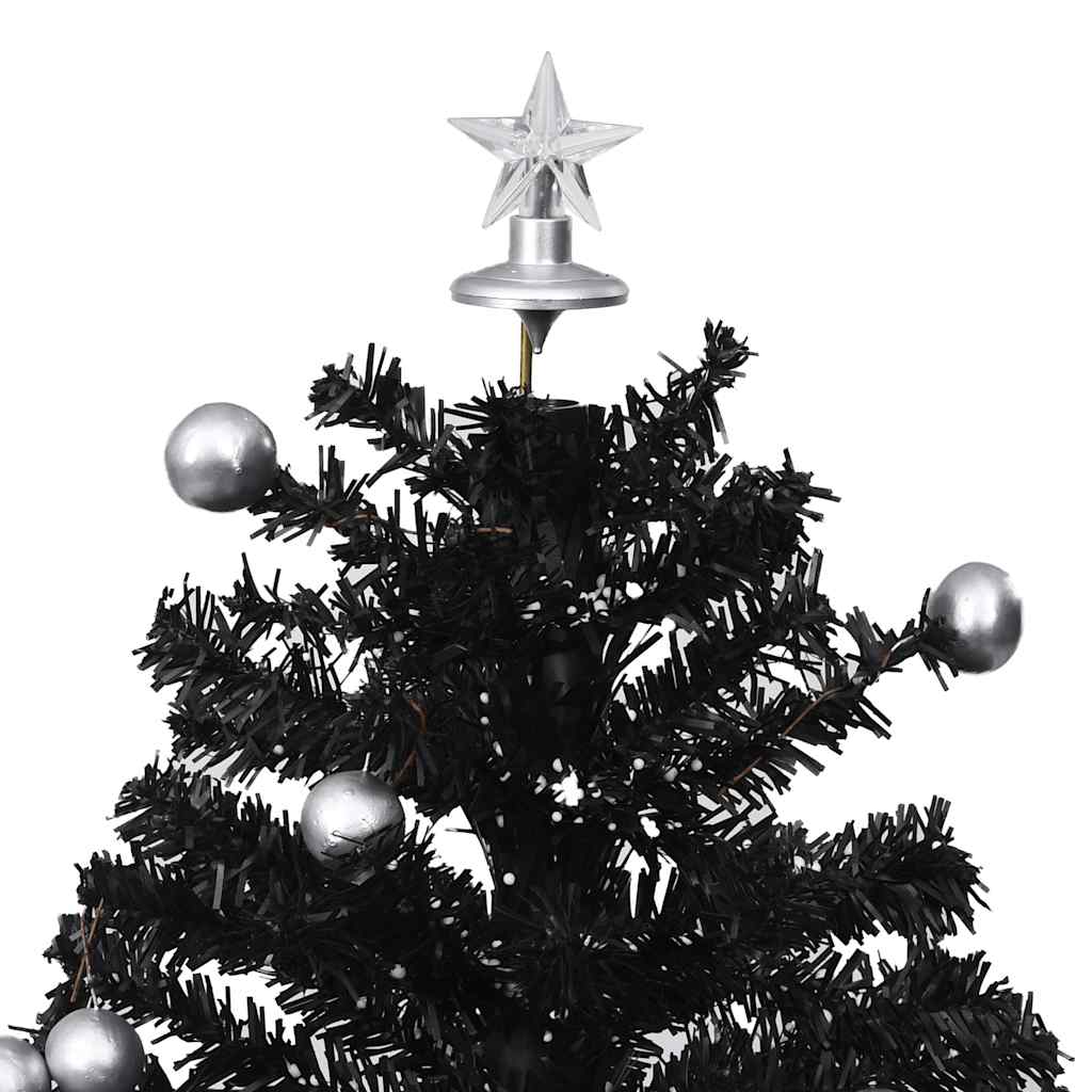 Julgran med snö och paraplybas svart 75 cm PVC