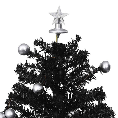 Julgran med snö och paraplybas svart 75 cm PVC