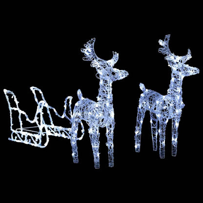 Juldekoration ren & släde 160 LED 130 cm akryl