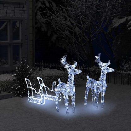 Juldekoration ren & släde 160 LED 130 cm akryl