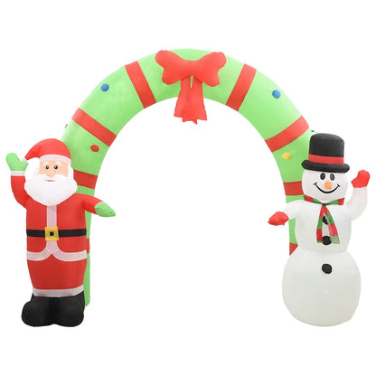 Uppblåsbar juldekoration jultomte & snögubbe LED 223 cm