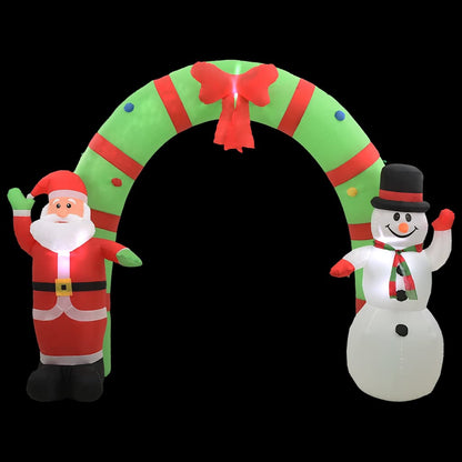 Uppblåsbar juldekoration jultomte & snögubbe LED 223 cm
