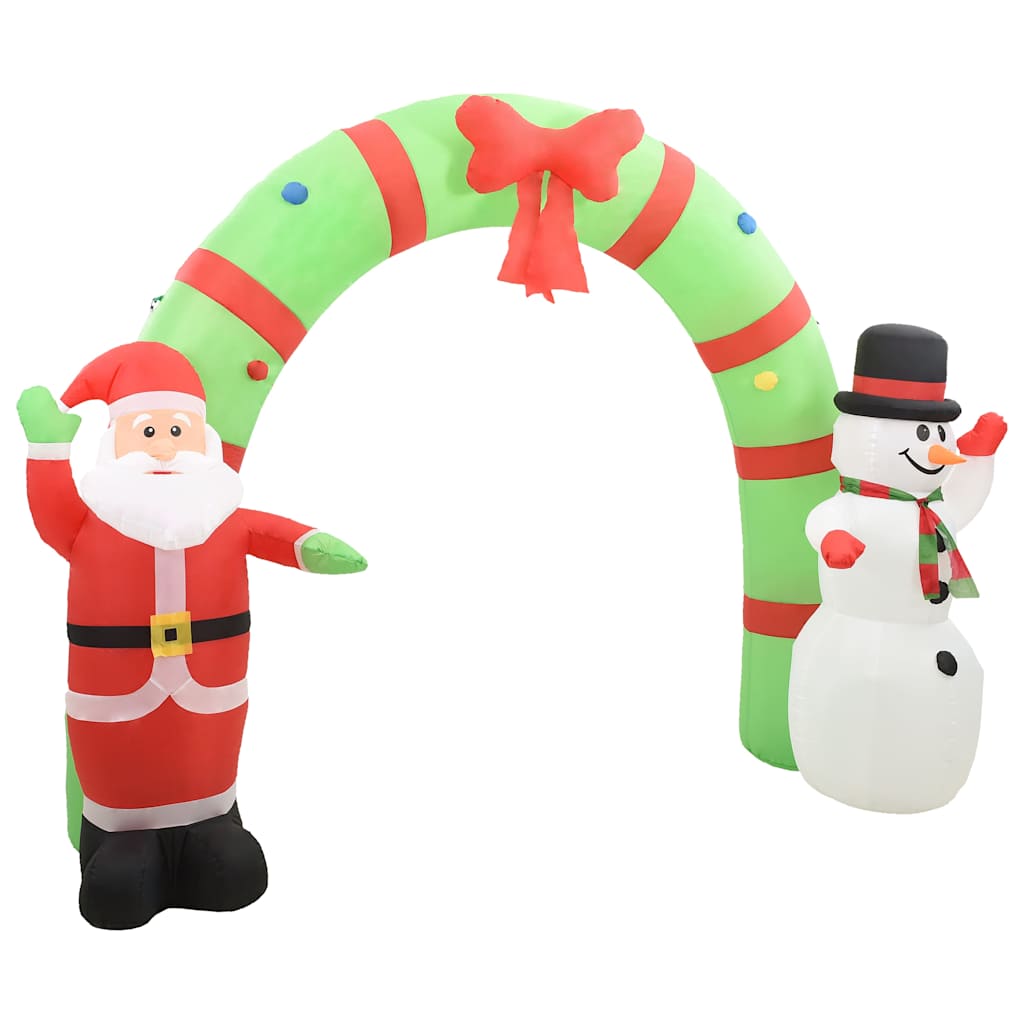 Uppblåsbar juldekoration jultomte & snögubbe LED 223 cm