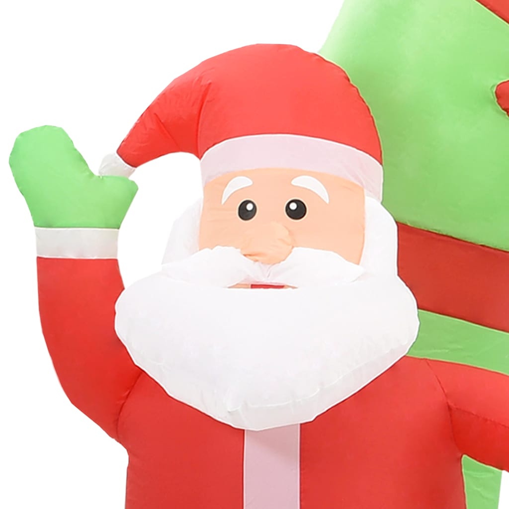 Uppblåsbar juldekoration jultomte & snögubbe LED 223 cm