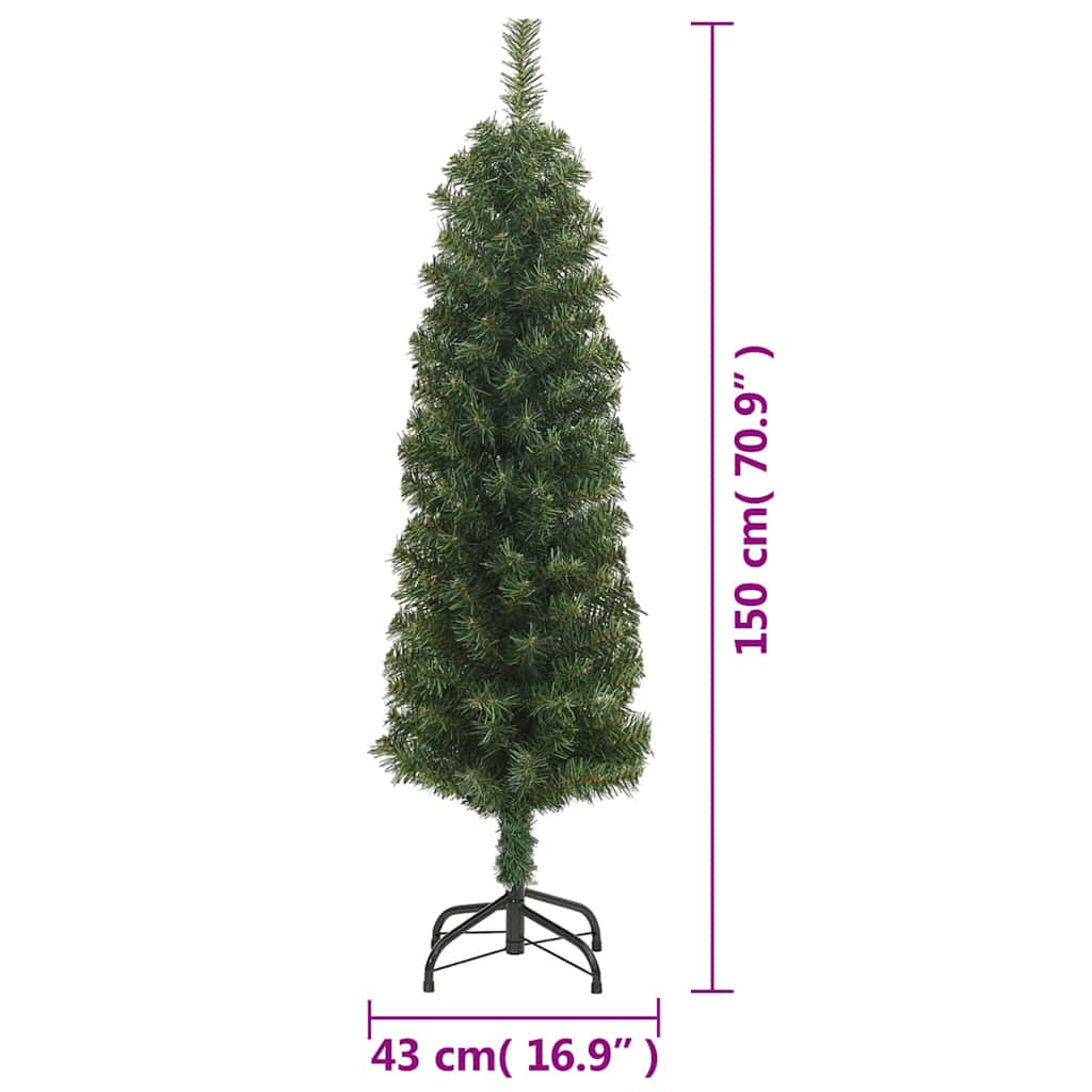 Smal plastgran med fot grön 150 cm PVC