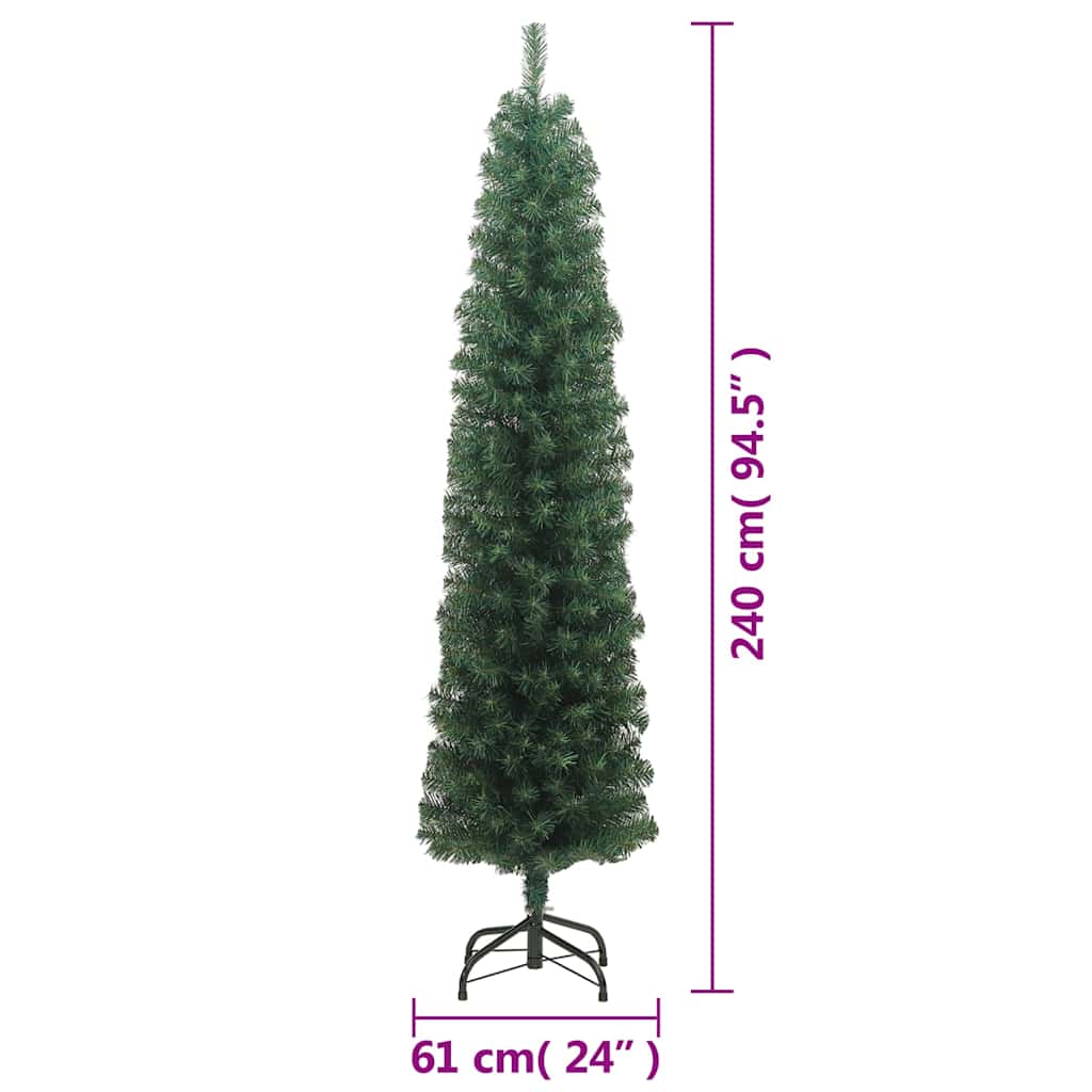 Smal plastgran med fot grön 240 cm PVC