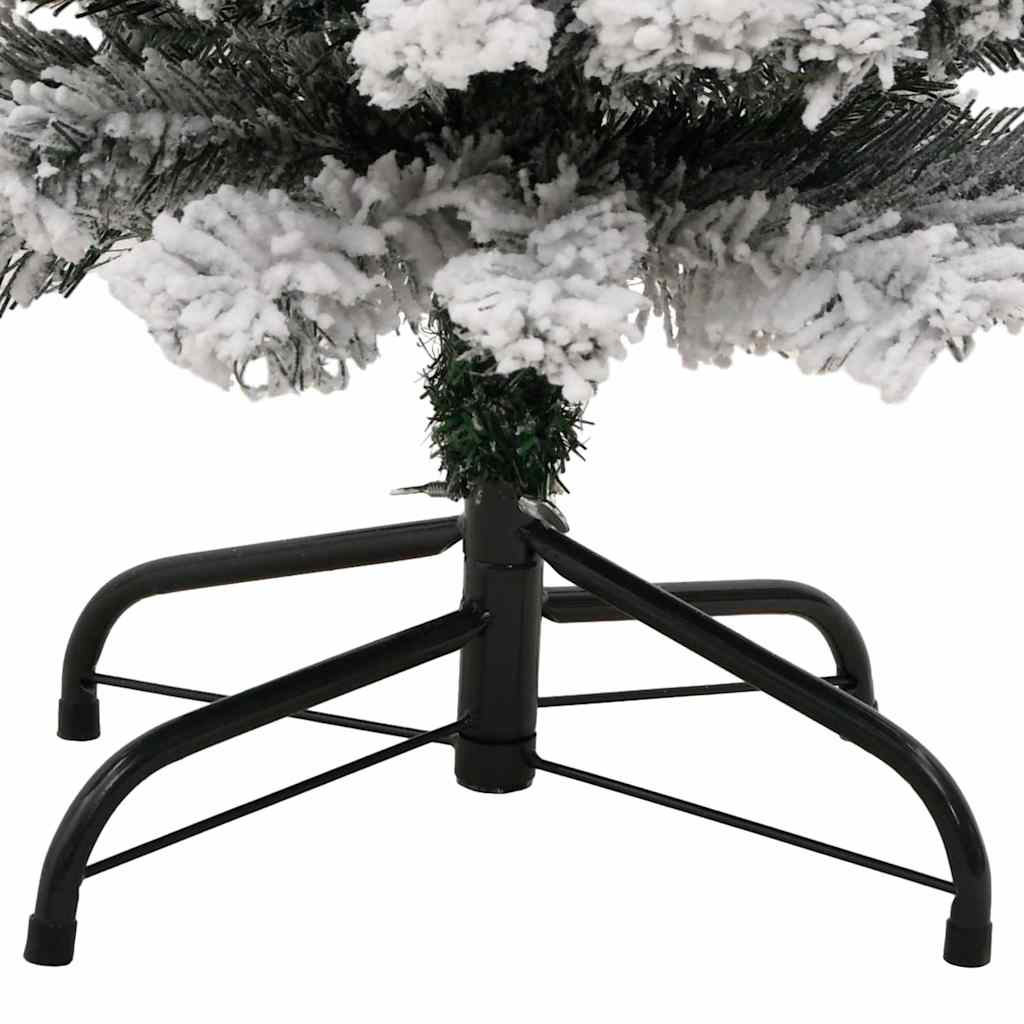 Smal plastgran med snö grön 150 cm PVC