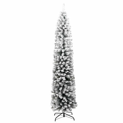 Smal plastgran med snö grön 180 cm PVC